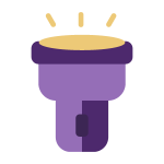A simple flashlight icon for the F1 flashlight button shortcut feature for Sunbeam feature phones.