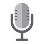 A simple microphone icon for the Sunbeam F1 audio message feature for Sunbeam kosher phones.