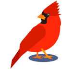 An icon representing the Cardinal model of the F1 Horizon feature flip phone with navigation, weather, and hotspot.
