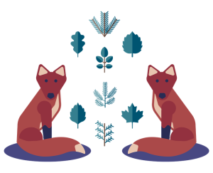 A simple illustration of some foxes above the F1 Pro rugged kosher phone intro.