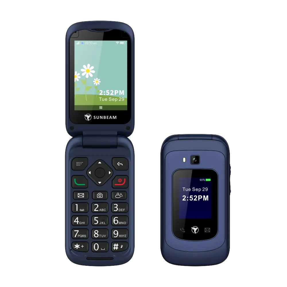 The open and closed view of the F1 Horizon feature flip phone.