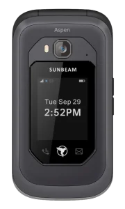 A photo of a closed F1 Pro rugged dumbphone.
